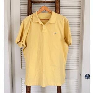 Vineyard Vines Mens Classic Fit Yellow Polo Shirt Short Sleeve‎ L